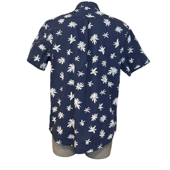 Caliville Shirt Mens XXL Navy Blue Palm Printed Button Front Short Sleeve - Picture 3 of 9